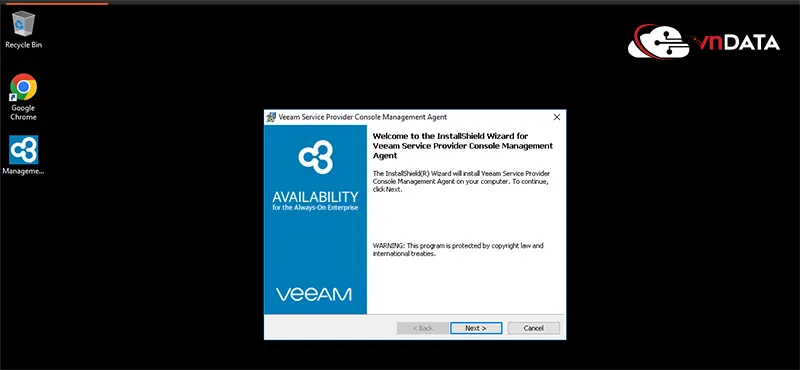 Chay file ManagementAgent.veeam