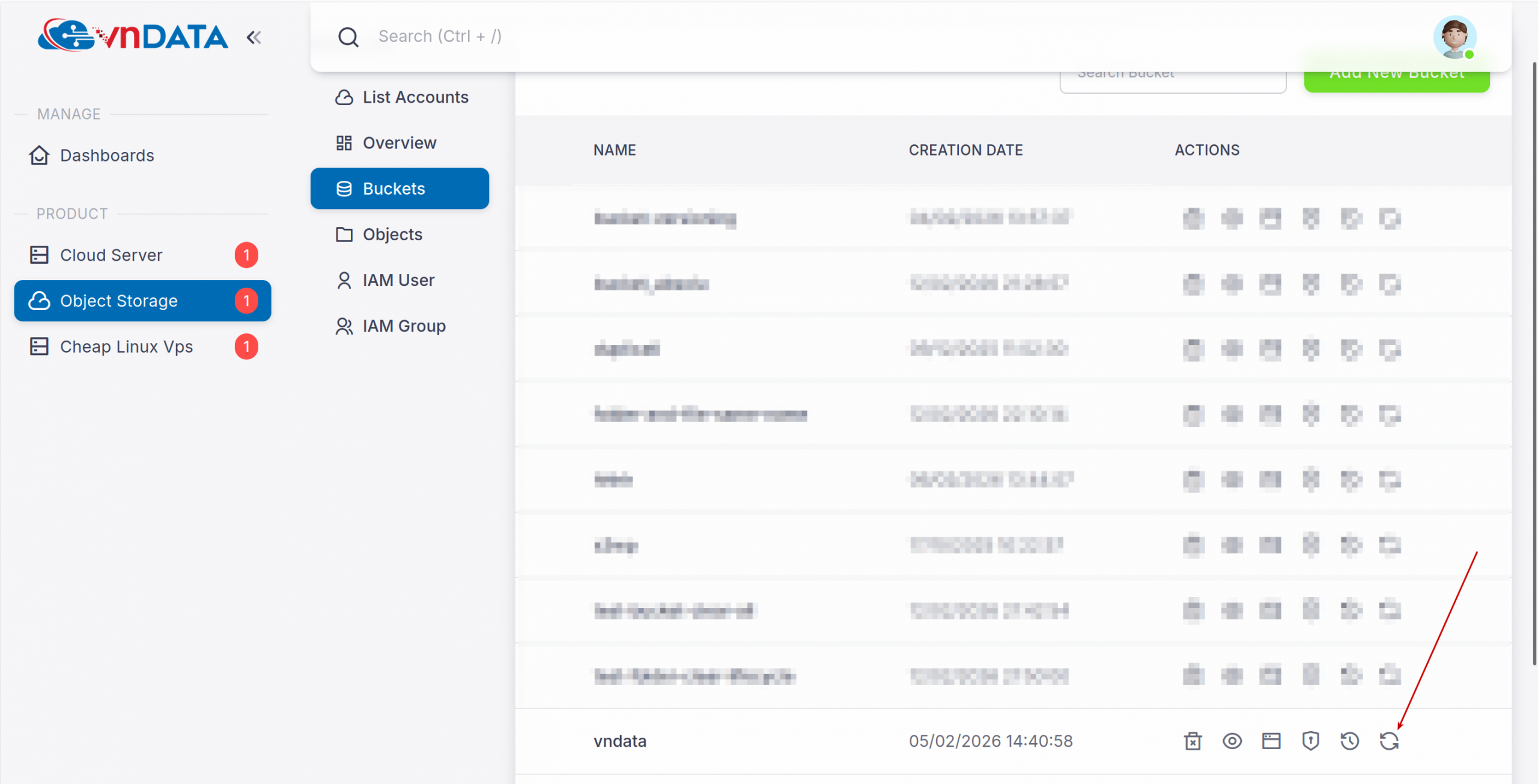 Click chọn Lifecycle configuration vào bucket cần cấu hình.