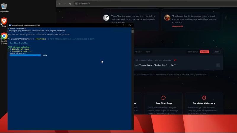 Tiến hành setup openclaw