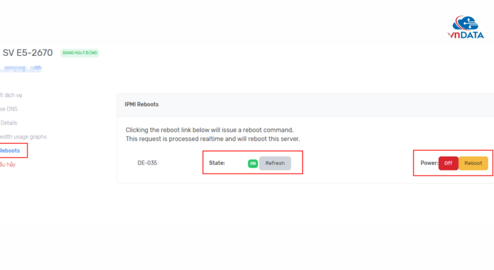 Chức năng tự động reboot máy chủ từ xa qua IPIM
